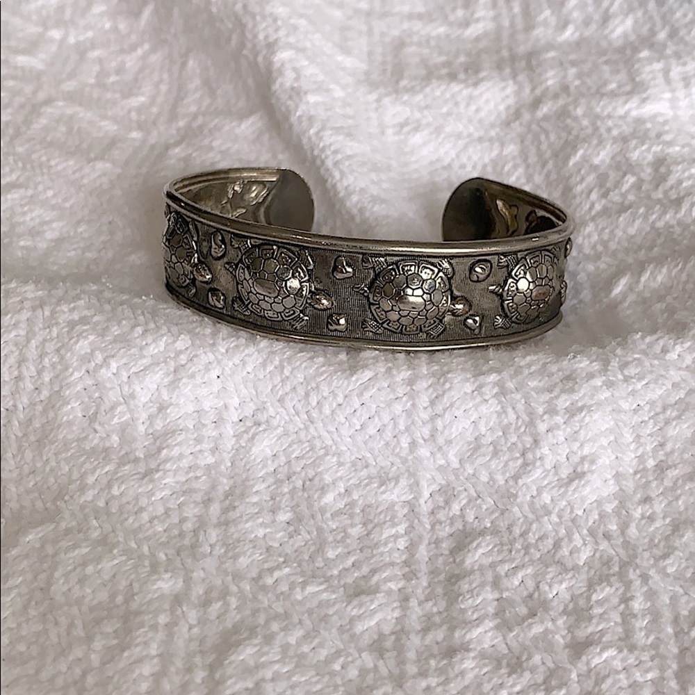 Sterling Silver sea turtle cuff bracelet